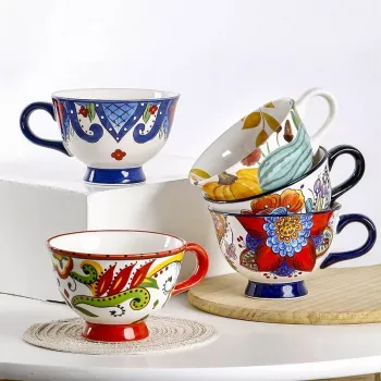 Pastoral Bone China Breakfast Mug (450ml) for Coffee & Tea